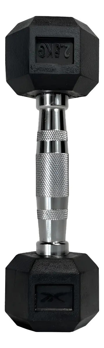 Mancuerna Hexagonal Recubierta De Goma 2,5kg Reebok - Negro
