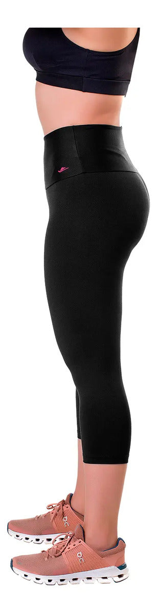 Calza 3/4 Dama Entrenamiento Fitness Elite - Negro 3xl