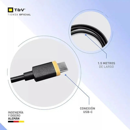 Cable Energie 1,5m Usb-c A Usb-c Thonet & Vander - Negro
