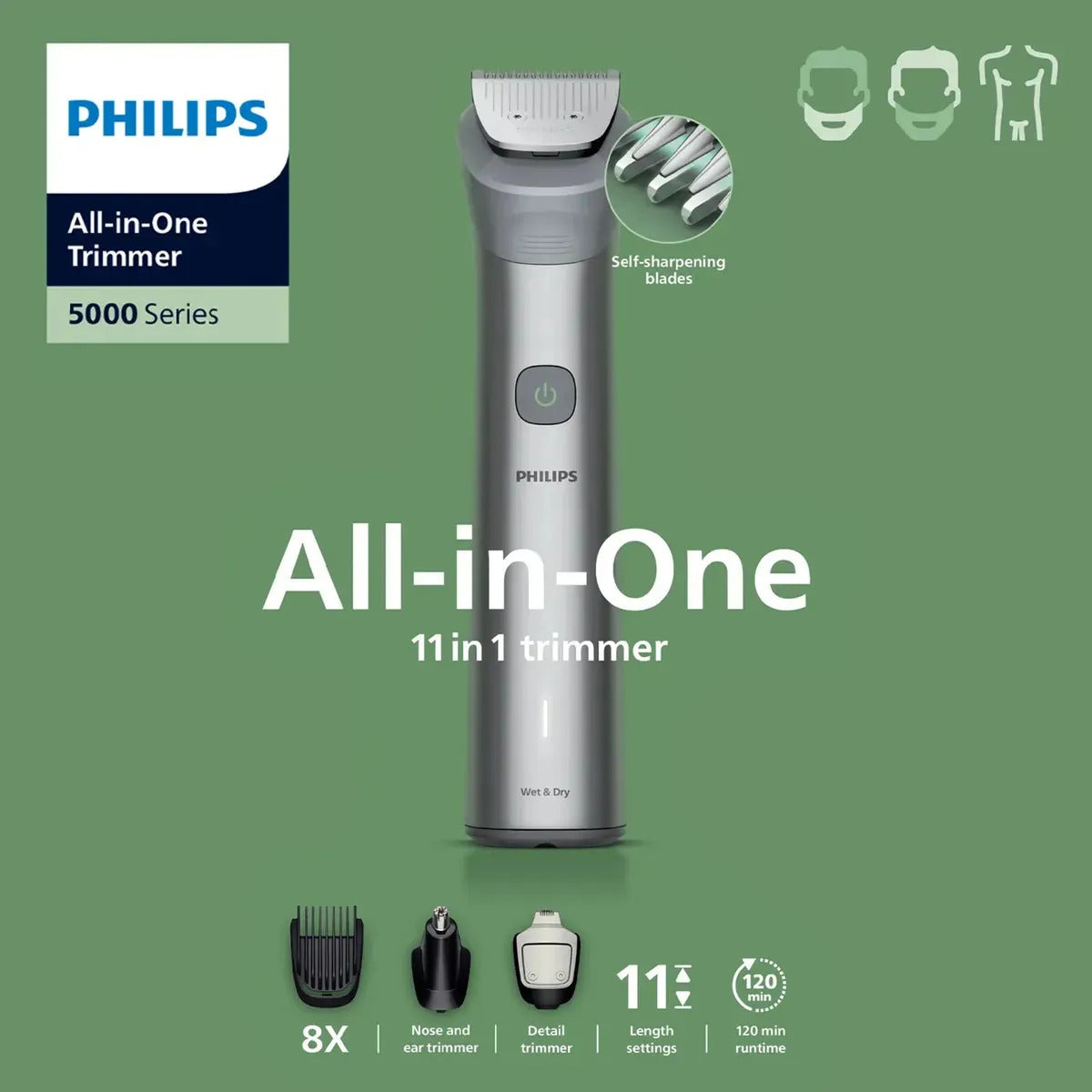 Multigroom Philips Serie 5000 Mg5923/15 - .uy Gris