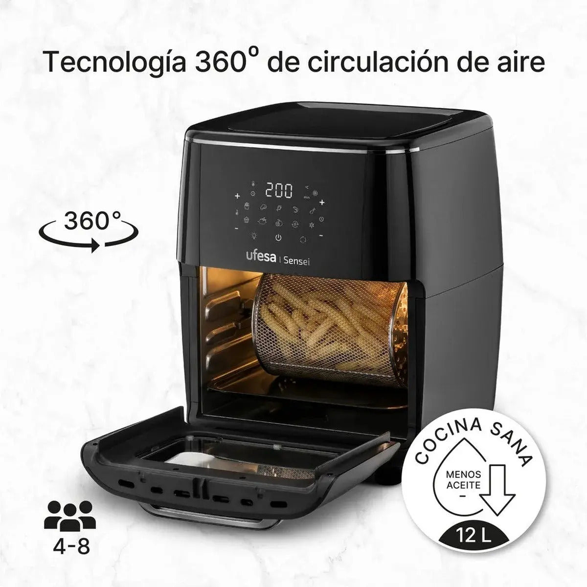 Freidora De Aire Ufesa Sensei Digital 12 L 1700w - Negro