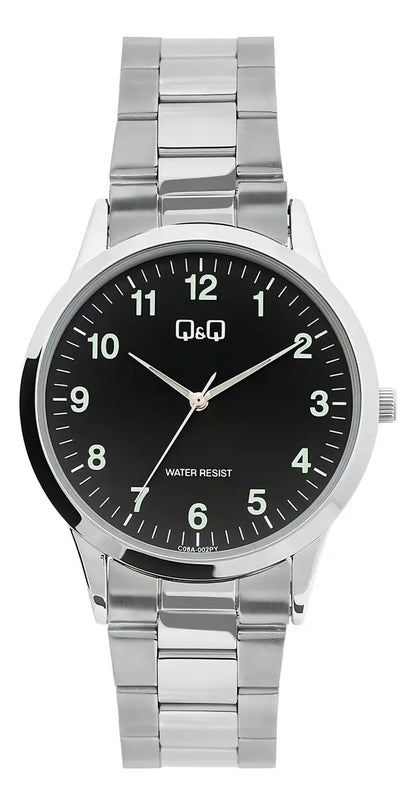 Reloj Q&q Metal Hombre 40mm C08a-002py - Plateado Negro