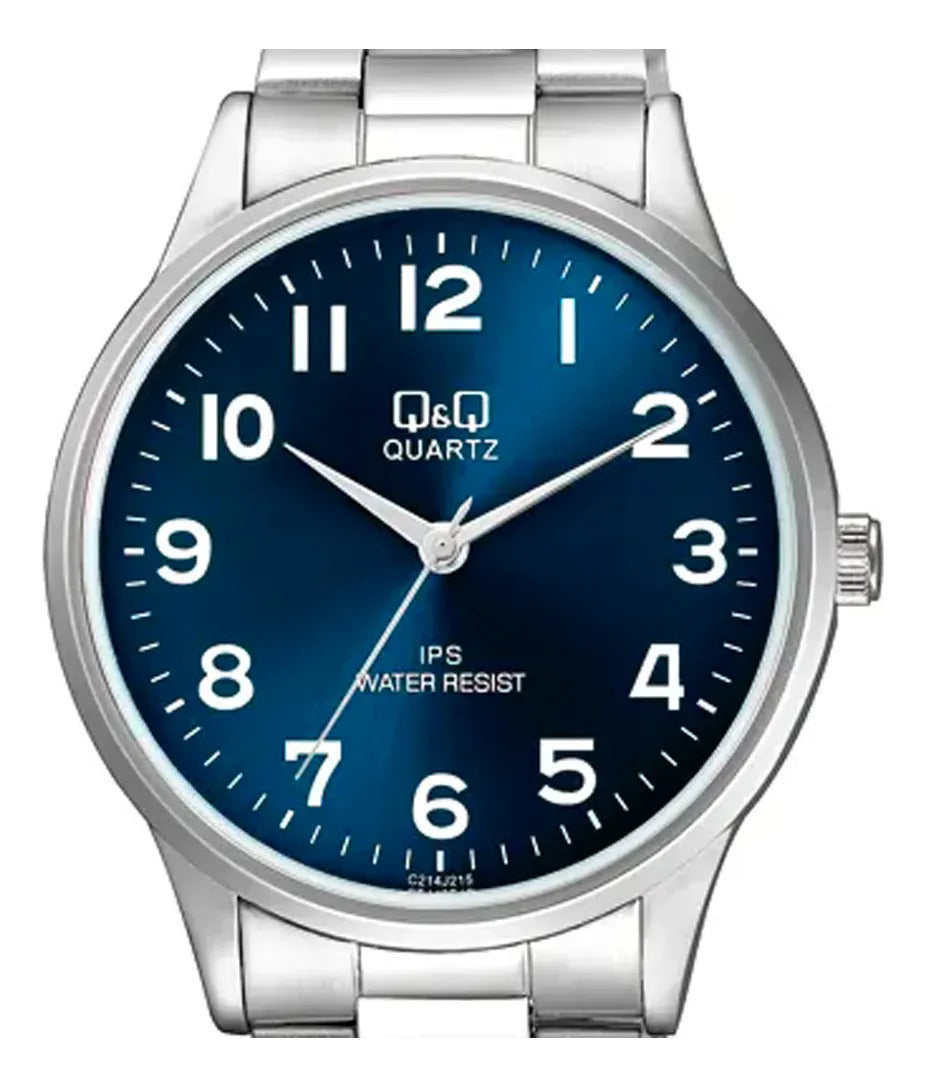 Reloj Q&q Metal Hombre 40mm C214j215y - Plateado