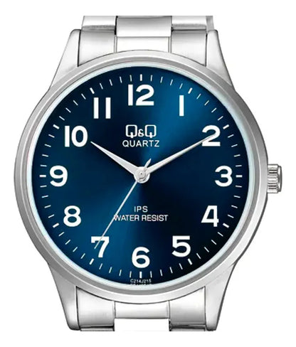 Reloj Q&q Metal Hombre 40mm C214j215y - Plateado