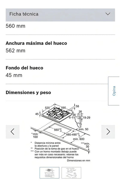 Anafe De Vidrio Super Gas Bosch 4 Hornallas - Negro