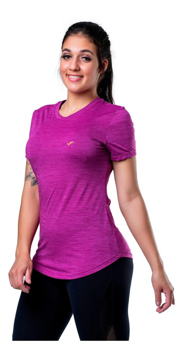 Remera Dama Correr Running Gym Crossfit Elite - Violeta Eg1