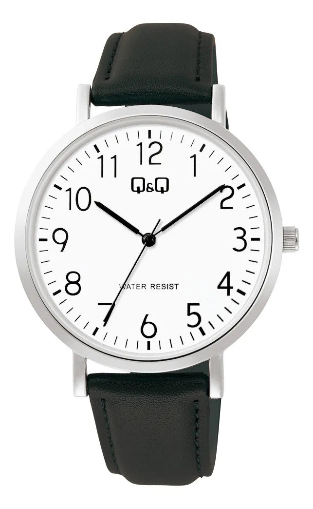 Reloj Q&q Cuero Hombre 40mm C34a-007py - Negro