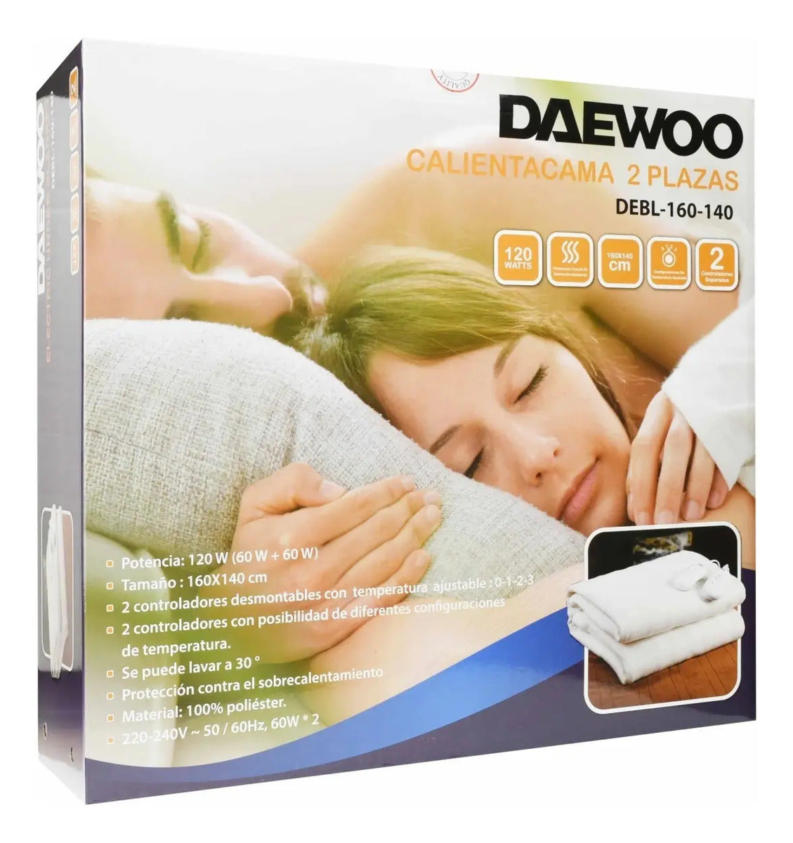 Calienta Camas Daewoo 2 Plazas - Blanco