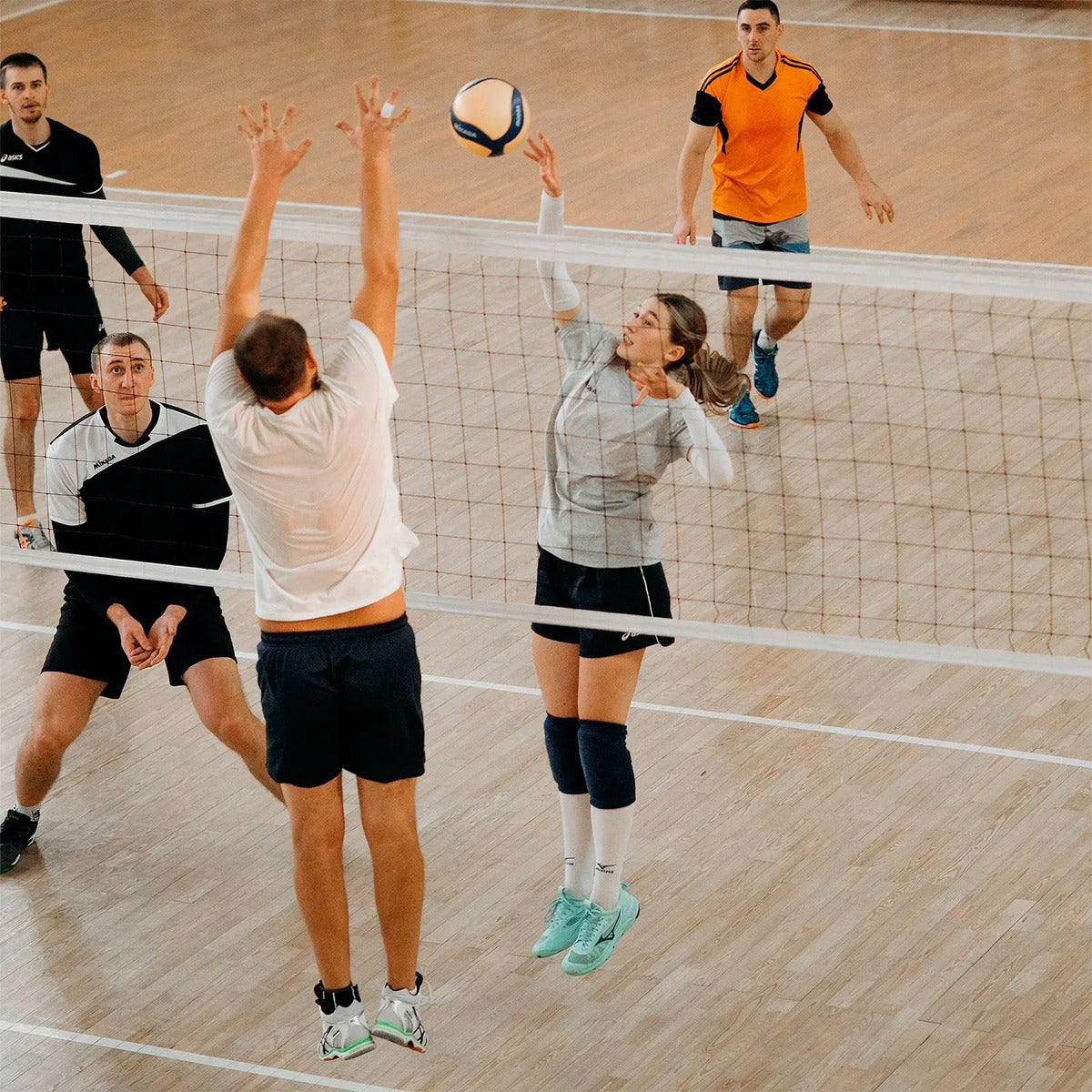 Red De Volley Amateur 9.5x1m 2 Tiras Gismar - Blanco