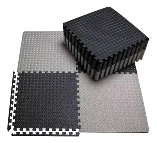 Piso Goma Eva 1m X 1m X 2cm Gym Y Taekwondo Rhino Negro