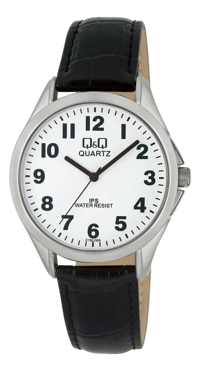 Reloj Q&q Cuero Hombre 38mm C192j304y - Negro