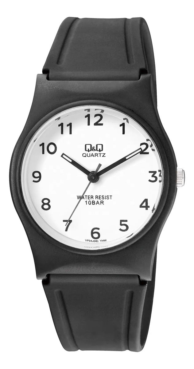 Reloj Q&q Silicona Dama 33mm Vp34j061y - Negro