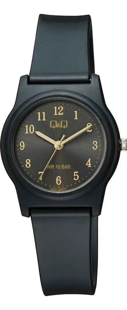 Reloj Q&q Silicona Dama 31mm G23a-005vy - Negro
