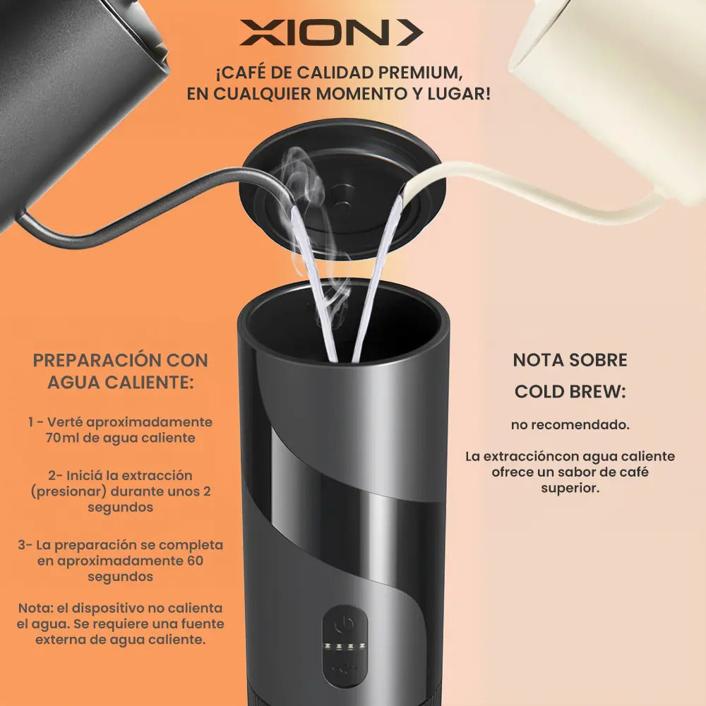 Cafetera Para Capsula Y Café Xion Portátil Xi-cm1 Negro