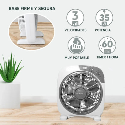 Ventilador Turbo Futura 35cm Fut-tv35 - 35 Cm Blanco Plástico 5