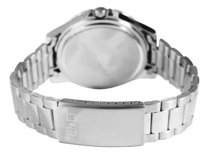 Reloj Q&q Metal Hombre 43mm Qb64j225y - Plateado Negro