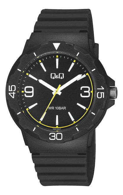 Reloj Q&q Silicona Hombre 43mm V02a-002vy - Negro