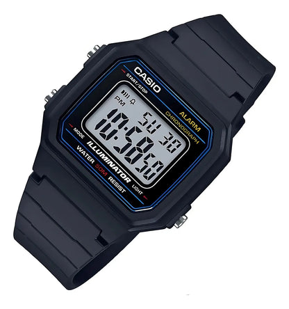 Reloj Casio Digital Crono Alarma Hombre W-217h-1a Negro Agua