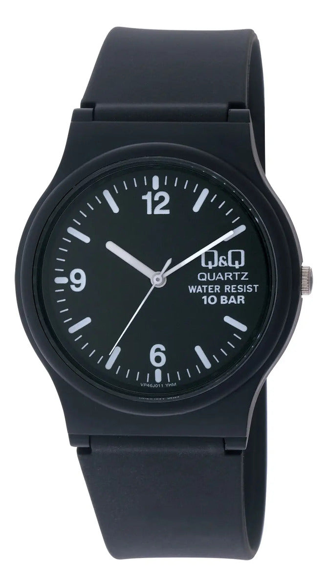 Reloj Q&q Silicona Hombre 34mm Vp46j011y - Negro