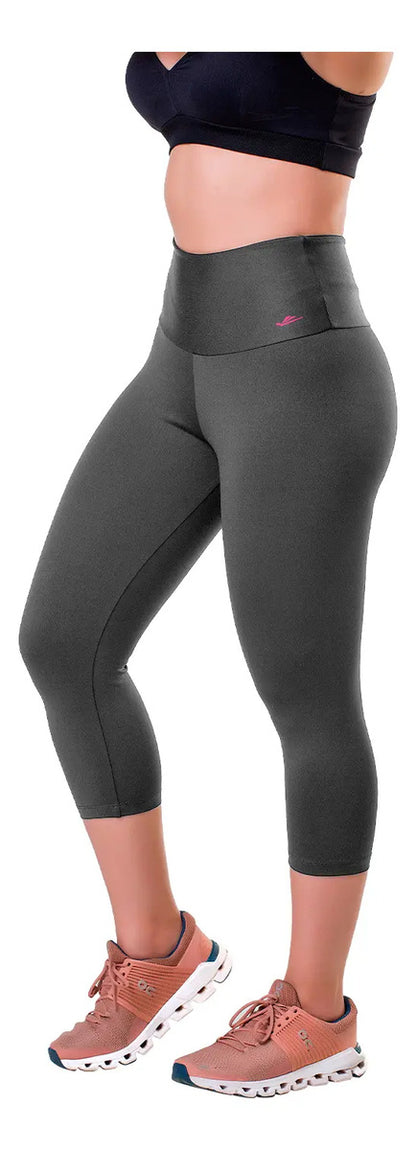 Calza 3/4 Dama Entrenamiento Fitness Elite - Gris Oscuro M