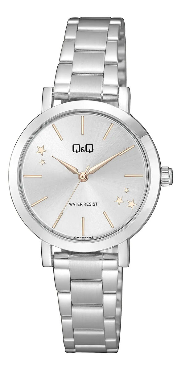 Reloj Q&q Metal Dama 32mm Q893j201y - Plateado