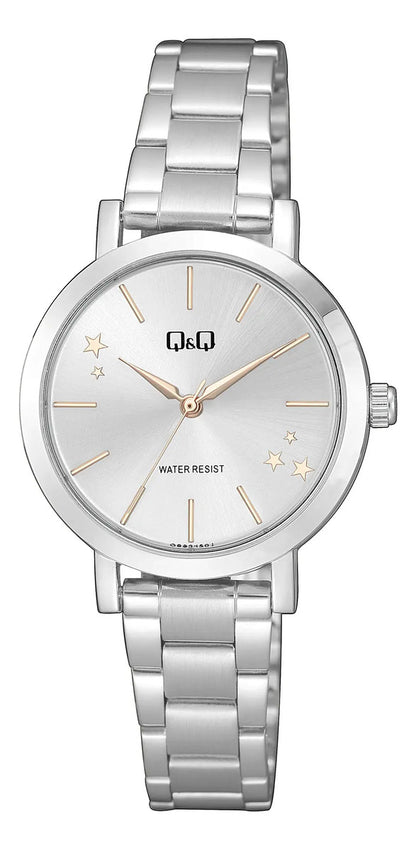 Reloj Q&q Metal Dama 32mm Q893j201y - Plateado