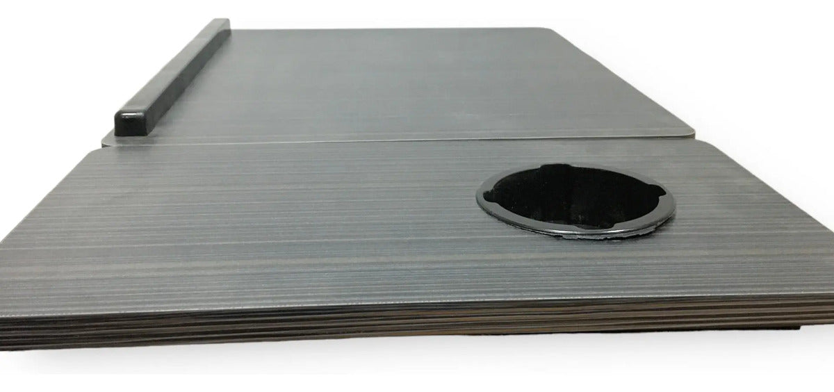 Escritorio Portátil Plegable Y Ajustable C/apoya Vaso Oscuro