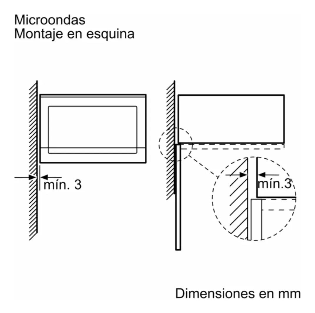 Microondas De Empotrar Bosch 20 Lts Bfl520ms0