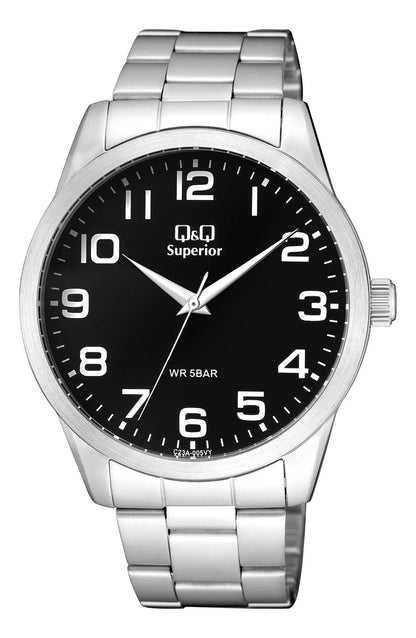 Reloj Q&q Metal Hombre 42mm C23a-005vy - Plateado