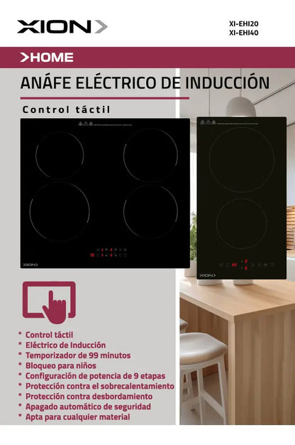 Anafe Eléctrico De Inducción 4 Discos Xion Xi-ehi40 Negro