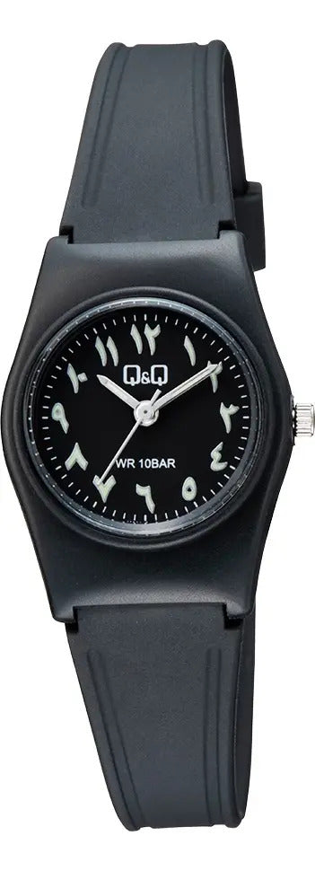 Reloj Q&q Silicona Dama 24mm V44a-001vy - Negro