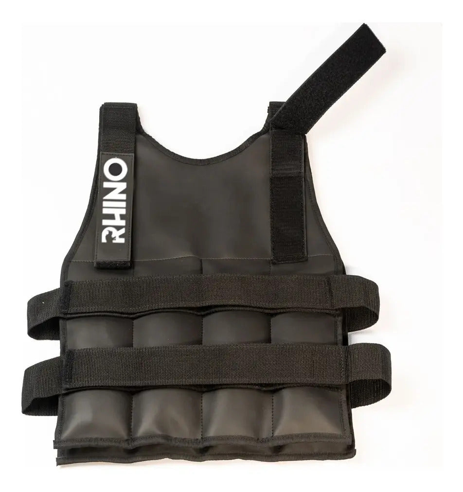 Chaleco Con Peso 12kg Resistencia Fitness Rhino - Negro