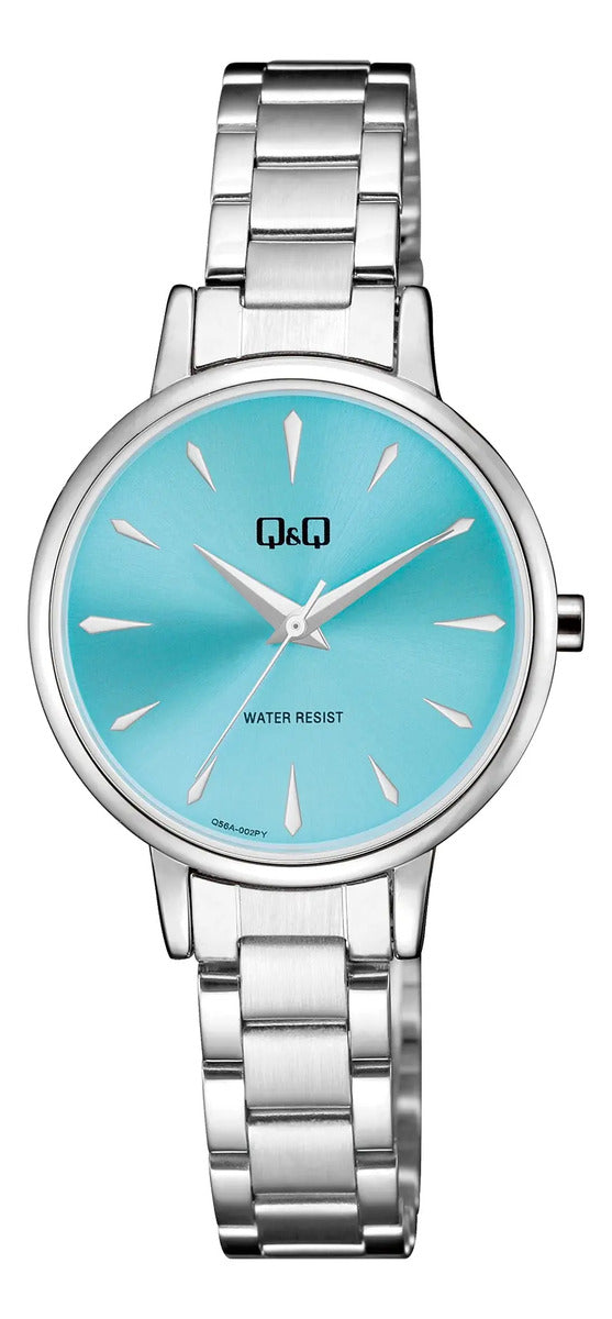 Reloj Q&q Metal Dama 32mm Q56a-002py - Plateado