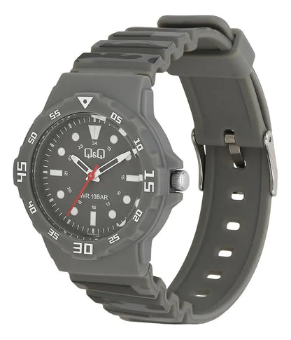 Reloj Q&q Silicona Hombre 33mm V07a-013vy - Gris
