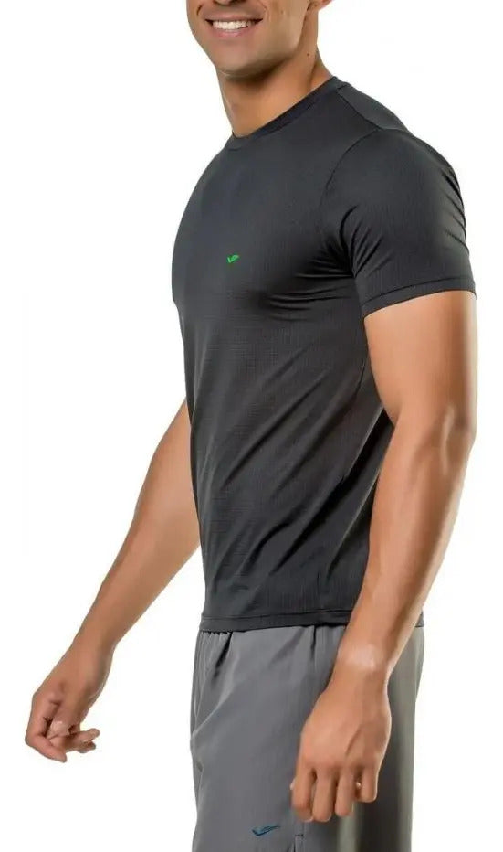 Remera Running Poliéster Elastano Tecnología Aero Elite Qofe Negro M