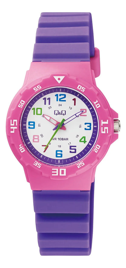 Reloj Q&q Silicona Infantil 33mm Vr19j013y - Blanco