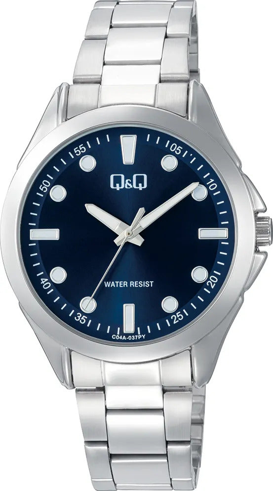 Reloj Q&q Metal Hombre 38mm C04a-037py - Plateado