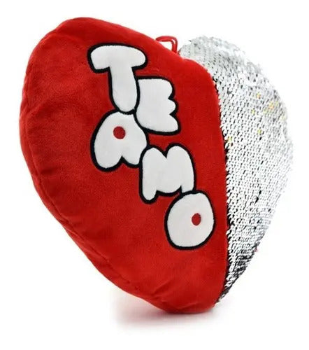 Peluche Corazón Te Amo Con Lentejuelas 30 Cm
