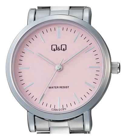Reloj Q&q Metal Dama 31mm C35a-017py - Plateado