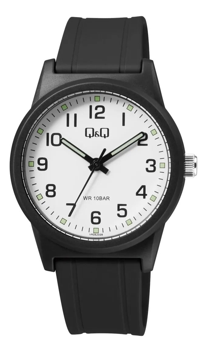 Reloj Q&q Silicona Hombre 40mm Vr35j028y - Negro