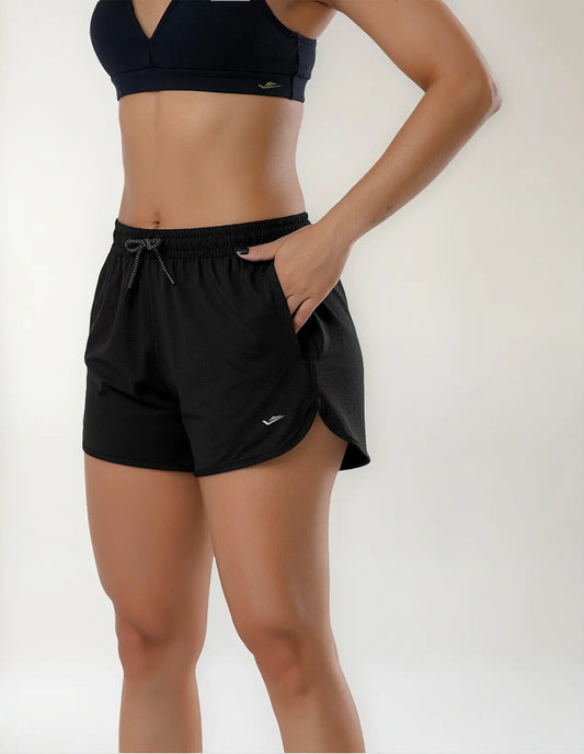 Short De Dama Fitness Running Y Entrenamiento Elite Negro L