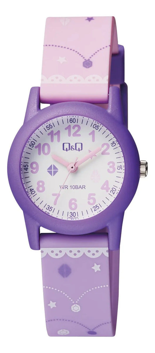 Reloj Q&q Silicona Infantil 30mm Vr99j006y - Violeta