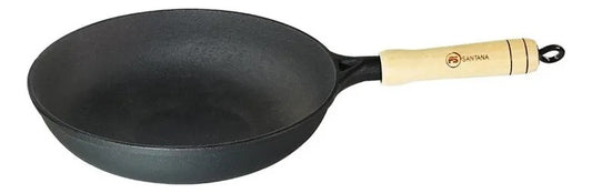Wook Hierro 24 Cm Santana - Negro Con Mango Color Madera