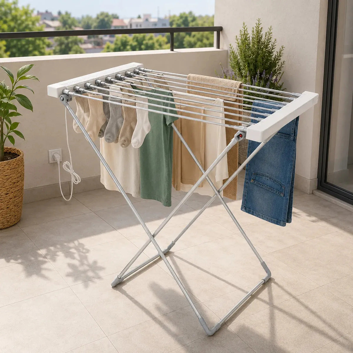 Tendedero Eléctrico Xion Calefaccionado Tender-2 - Plateado
