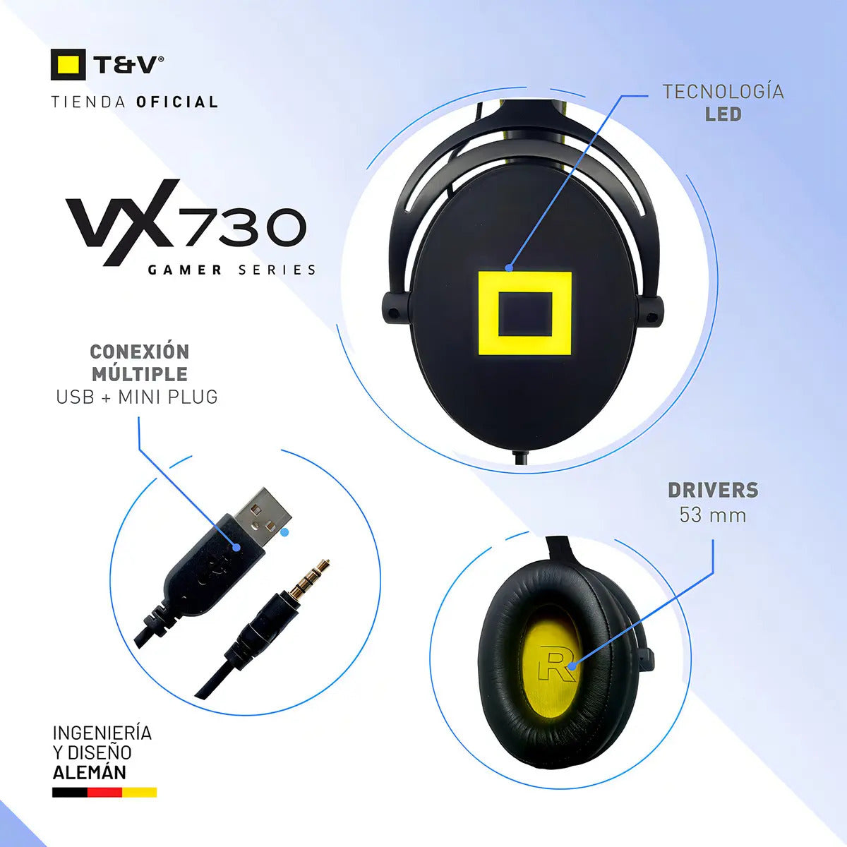 Auriculares Gamer C/mic Thonet & Vander Vx730 - Negro