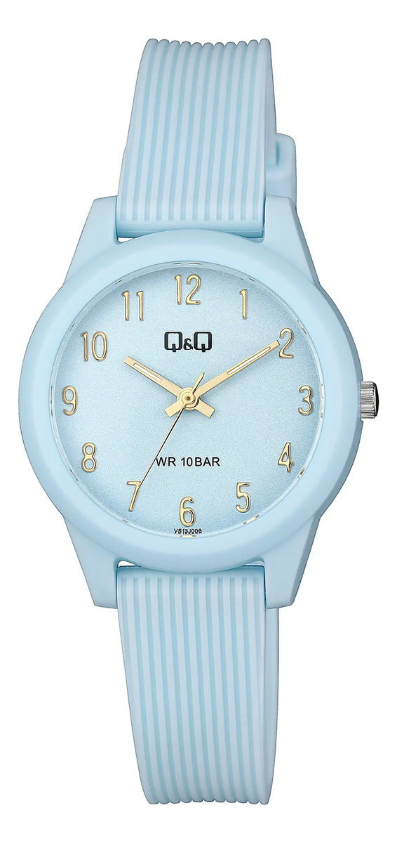 Reloj Q&q Silicona Dama 32mm Vs13j006y - Celeste