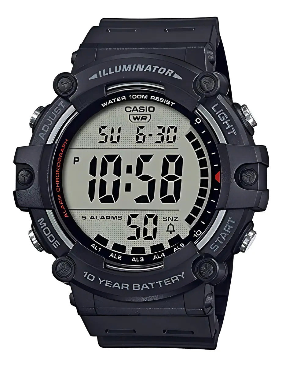 Reloj Casio Digital Ae-1500wh-1a Crono Led Hombre Negro