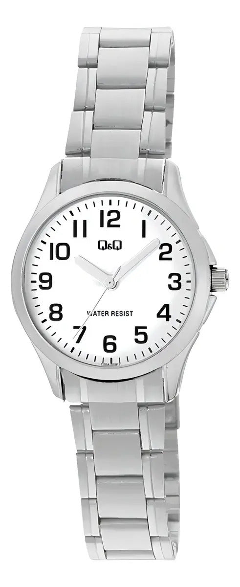 Reloj Q&q Metal Dama 28mm C05a-003py - Plateado Blanco