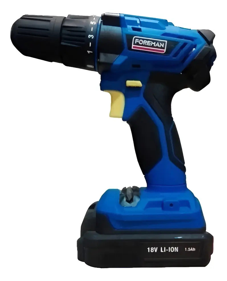 Atornillador Foreman Inalámbrico 18v Azul/negro 50 60hz