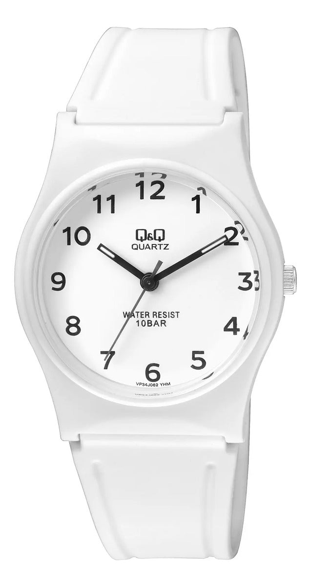 Reloj Q&q Silicona Dama 33mm Vp34j062y - Blanco